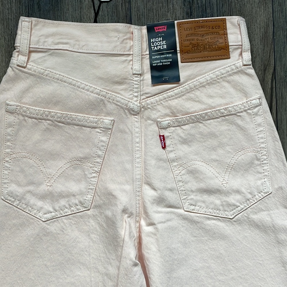Levi's High Rise Loose Taper Jeans Light peach Denim Brand new - Picture 5 of 11